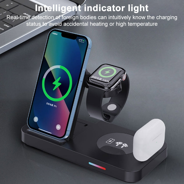 For Apple Series 3 in 1 15W Earphones/Phones/Watch Fold Wireless Charger Stand(White)