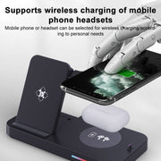 For Samsung Series 3 in 1 15W Earphones/Phones/Watch Fold Wireless Charger Stand(White)