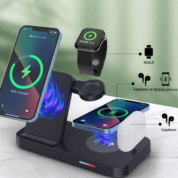 For Samsung Series 3 in 1 15W Earphones/Phones/Watch Fold Wireless Charger Stand(White)