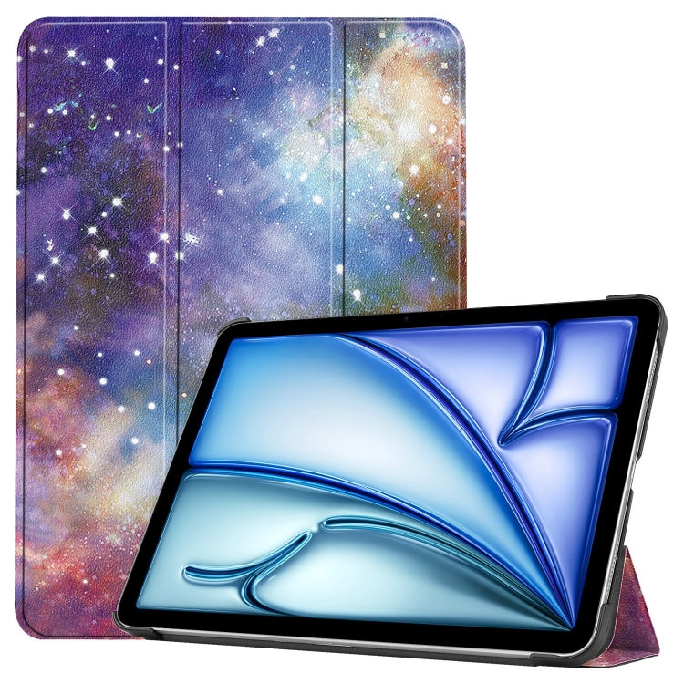 For iPad Air 13 2024 Custer Painted 3-Fold Holder Smart Leather Tablet Case(Milky Way Nebula) - iPad Air 13 2024 Cases by PMC TechLife | Online Shopping South Africa | PMC TechLife | Buy Now Pay Later Mobicred