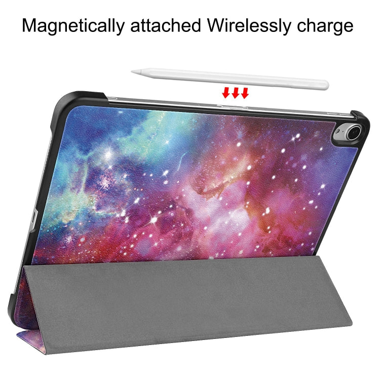 For iPad Air 13 2024 Custer Painted 3-Fold Holder Smart Leather Tablet Case(Milky Way Nebula) - iPad Air 13 2024 Cases by PMC TechLife | Online Shopping South Africa | PMC TechLife | Buy Now Pay Later Mobicred