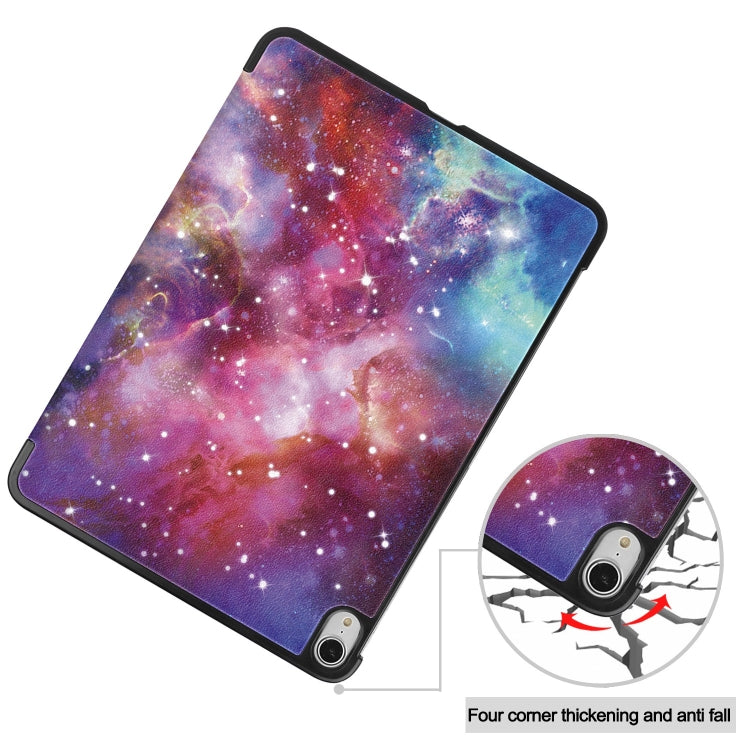 For iPad Air 13 2024 Custer Painted 3-Fold Holder Smart Leather Tablet Case(Milky Way Nebula) - iPad Air 13 2024 Cases by PMC TechLife | Online Shopping South Africa | PMC TechLife | Buy Now Pay Later Mobicred