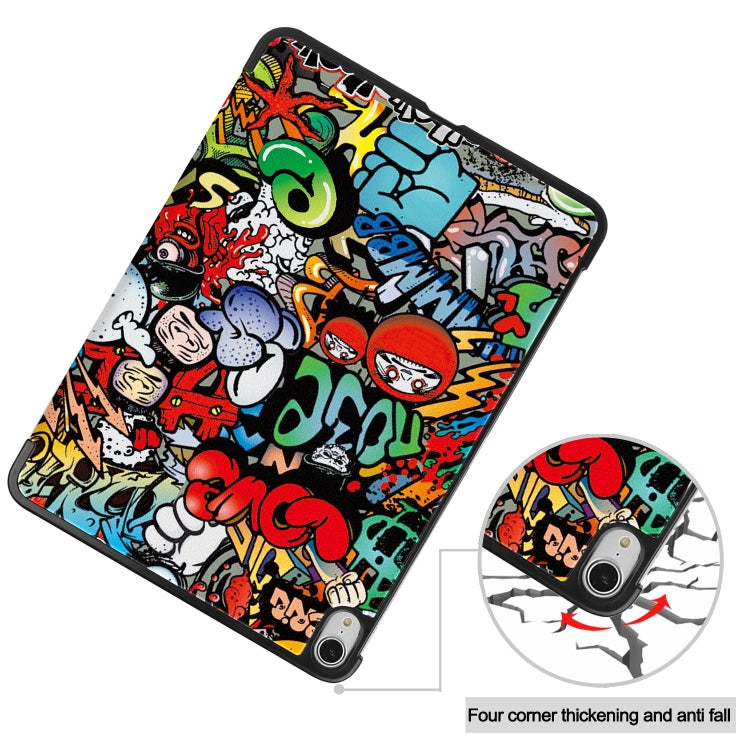 For iPad Air 13 2024 Custer Painted 3-Fold Holder Smart Leather Tablet Case(Graffiti) - iPad Air 13 2024 Cases by PMC TechLife | Online Shopping South Africa | PMC TechLife | Buy Now Pay Later Mobicred