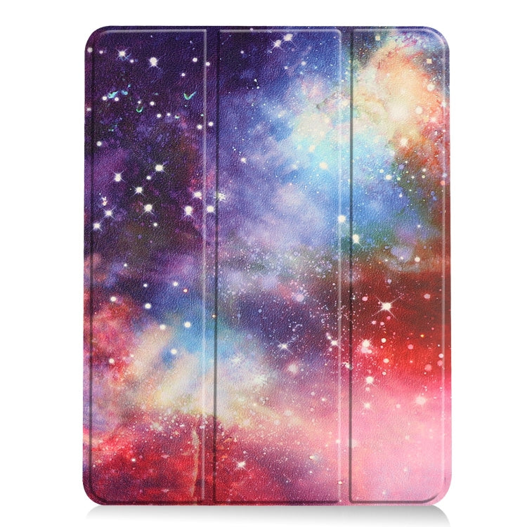 For iPad Air 11 2024 Custer Painted 3-Fold Holder Smart Leather Tablet Case(Milky Way Nebula) - iPad Air 11 2024 Cases by PMC TechLife | Online Shopping South Africa | PMC TechLife | Buy Now Pay Later Mobicred