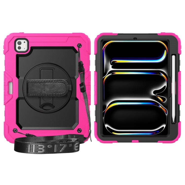 For iPad Pro 11 2024 Silicone Hybrid PC Tablet Protective Case(Black+Rose Red) - iPad Pro 11 2024 Cases by PMC TechLife | Online Shopping South Africa | PMC TechLife | Buy Now Pay Later Mobicred