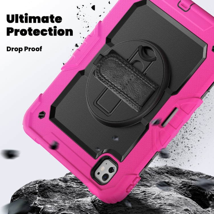 For iPad Pro 11 2024 Silicone Hybrid PC Tablet Protective Case(Black+Rose Red) - iPad Pro 11 2024 Cases by PMC TechLife | Online Shopping South Africa | PMC TechLife | Buy Now Pay Later Mobicred