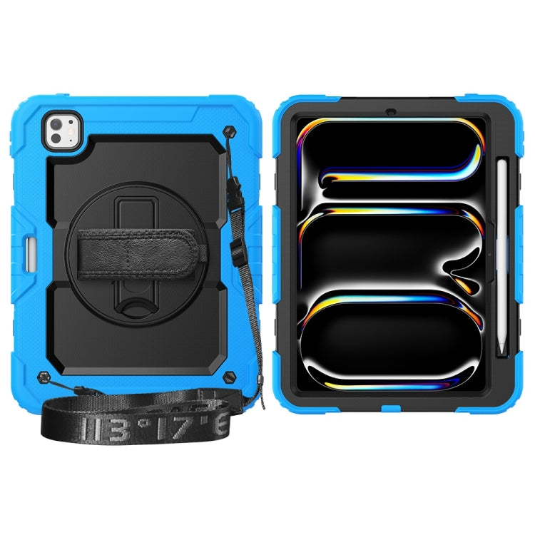 For iPad Pro 11 2024 Silicone Hybrid PC Tablet Protective Case(Black+Light Blue) - iPad Pro 11 2024 Cases by PMC TechLife | Online Shopping South Africa | PMC TechLife | Buy Now Pay Later Mobicred