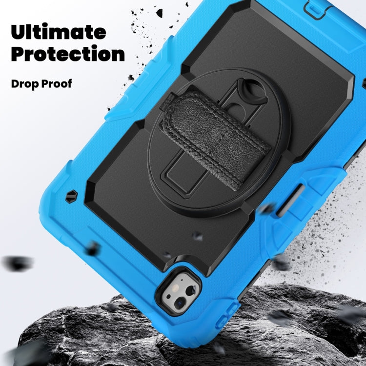 For iPad Pro 11 2024 Silicone Hybrid PC Tablet Protective Case(Black+Light Blue) - iPad Pro 11 2024 Cases by PMC TechLife | Online Shopping South Africa | PMC TechLife | Buy Now Pay Later Mobicred