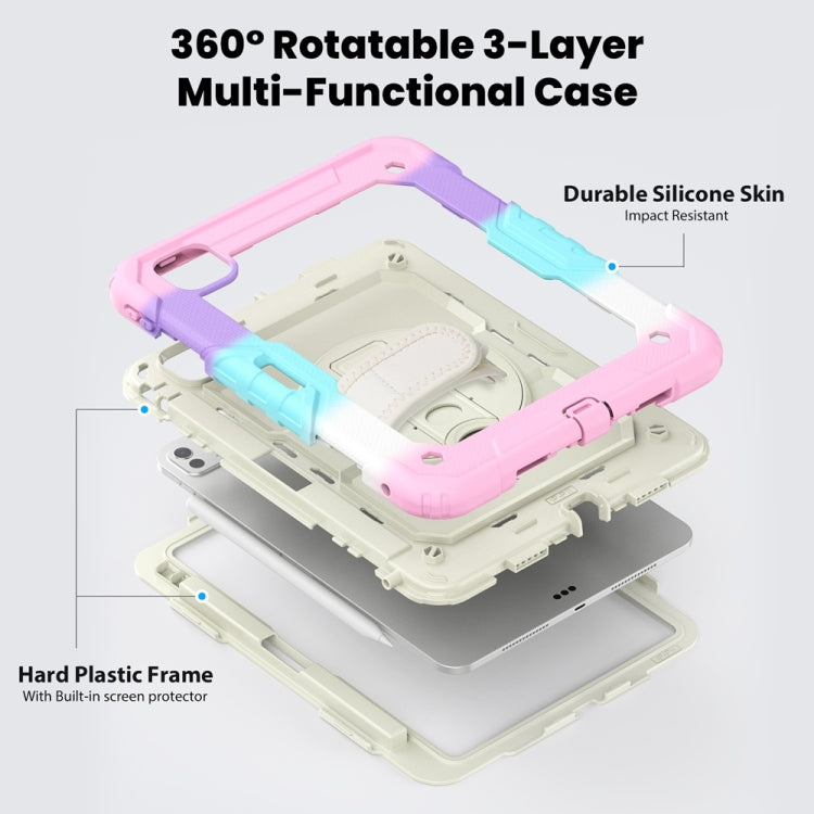 For iPad Pro 11 2024 Silicone Hybrid PC Tablet Protective Case(Rainbow Pink) - iPad Pro 11 2024 Cases by PMC TechLife | Online Shopping South Africa | PMC TechLife | Buy Now Pay Later Mobicred