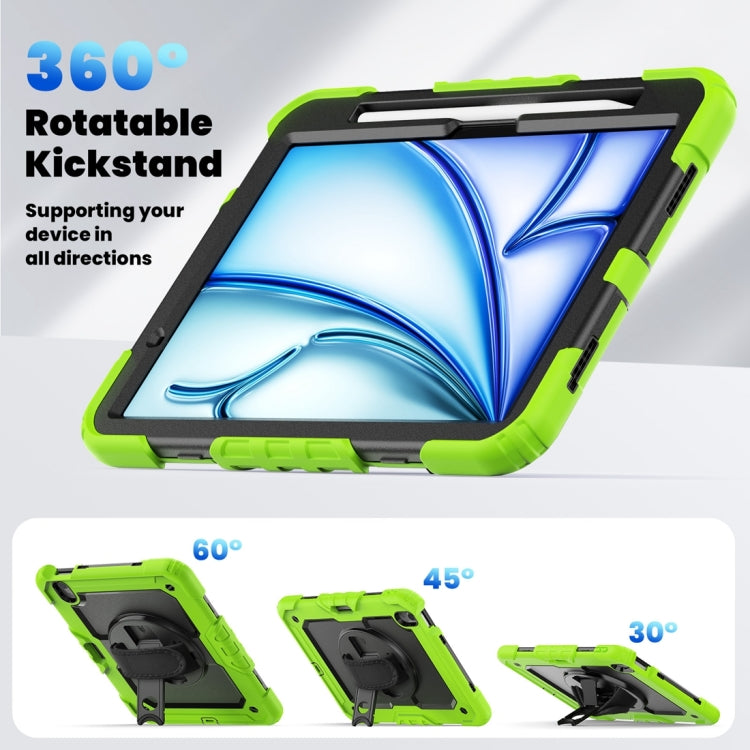 For iPad Air 11 2024 / Air 11 2025 Silicone Hybrid PC Tablet Protective Case(Black+Yellow Green) - free shipping - PMC TechLife - Order now!