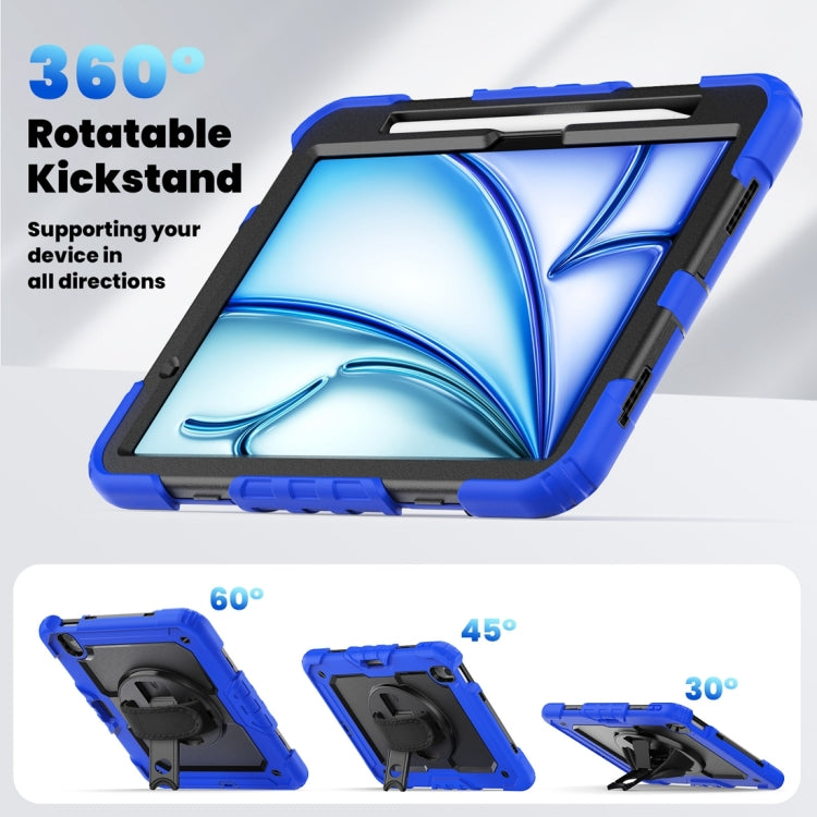 For iPad Air 11 2024 / Air 11 2025 Silicone Hybrid PC Tablet Protective Case(Black+Dark Blue) - free shipping - PMC TechLife - Order now!