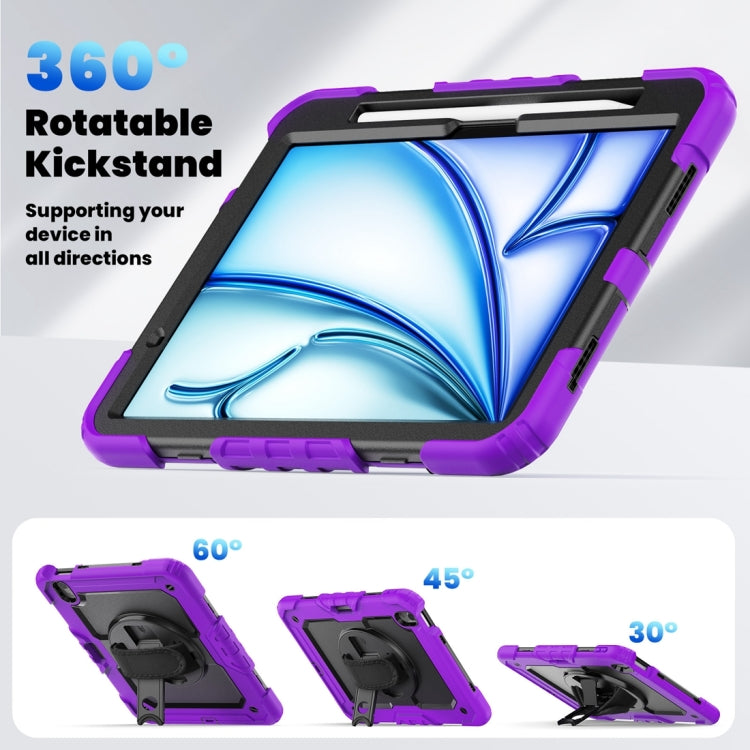 For iPad Air 11 2024 / Air 11 2025 Silicone Hybrid PC Tablet Protective Case(Purple+Black) - free shipping - PMC TechLife - Order now!