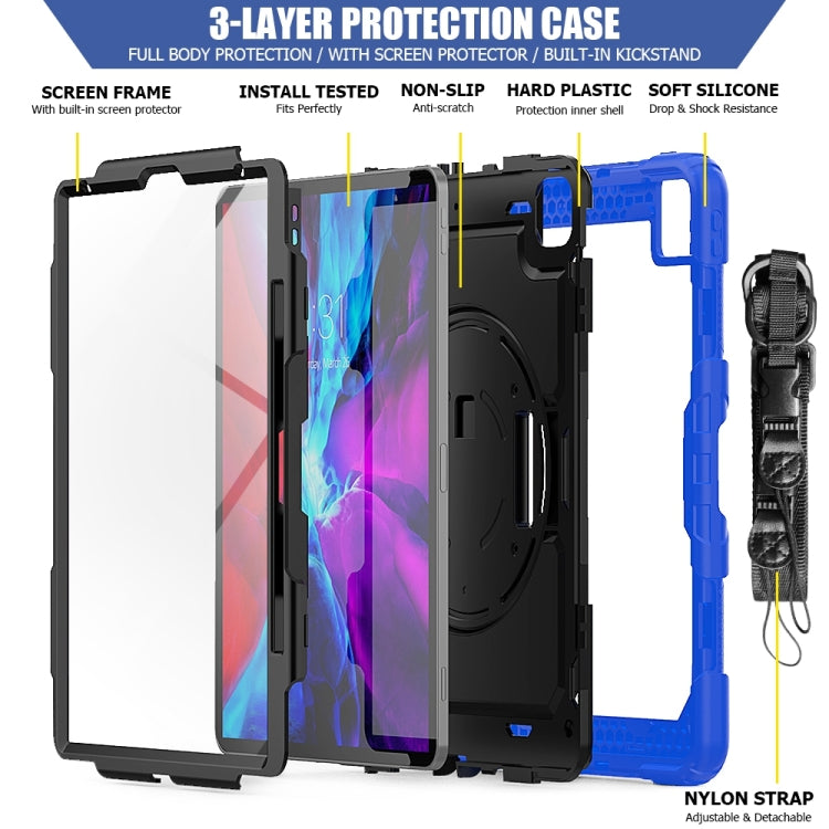For iPad Pro 13 2024 Silicone Hybrid PC Tablet Protective Case(Black+Dark Blue) - iPad Pro 13 2024 Cases by PMC TechLife | Online Shopping South Africa | PMC TechLife | Buy Now Pay Later Mobicred