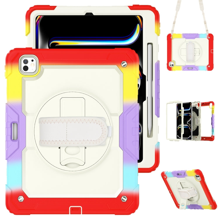 For iPad Pro 13 2024 Silicone Hybrid PC Tablet Protective Case(Rainbow Red) - iPad Pro 13 2024 Cases by PMC TechLife | Online Shopping South Africa | PMC TechLife | Buy Now Pay Later Mobicred