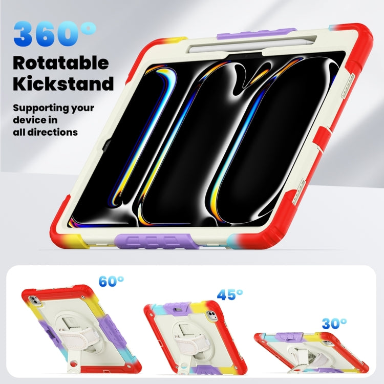 For iPad Pro 13 2024 Silicone Hybrid PC Tablet Protective Case(Rainbow Red) - iPad Pro 13 2024 Cases by PMC TechLife | Online Shopping South Africa | PMC TechLife | Buy Now Pay Later Mobicred