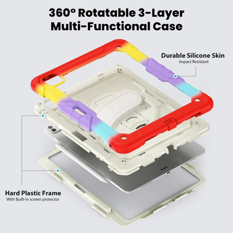 For iPad Pro 13 2024 Silicone Hybrid PC Tablet Protective Case(Rainbow Red) - iPad Pro 13 2024 Cases by PMC TechLife | Online Shopping South Africa | PMC TechLife | Buy Now Pay Later Mobicred