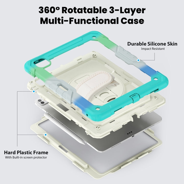 For iPad Pro 13 2024 Silicone Hybrid PC Tablet Protective Case(Rainbow Blue) - free shipping - PMC TechLife - Order now!