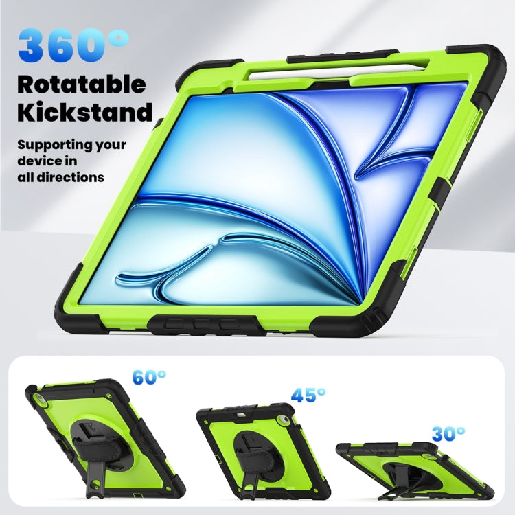 For iPad Air 13 2024 / Air 13 2025 Silicone Hybrid PC Tablet Protective Case(Yellow Green+Black) - iPad Air 13 2025 / 2024 Cases by PMC TechLife | Online Shopping South Africa | PMC TechLife | Buy Now Pay Later Mobicred