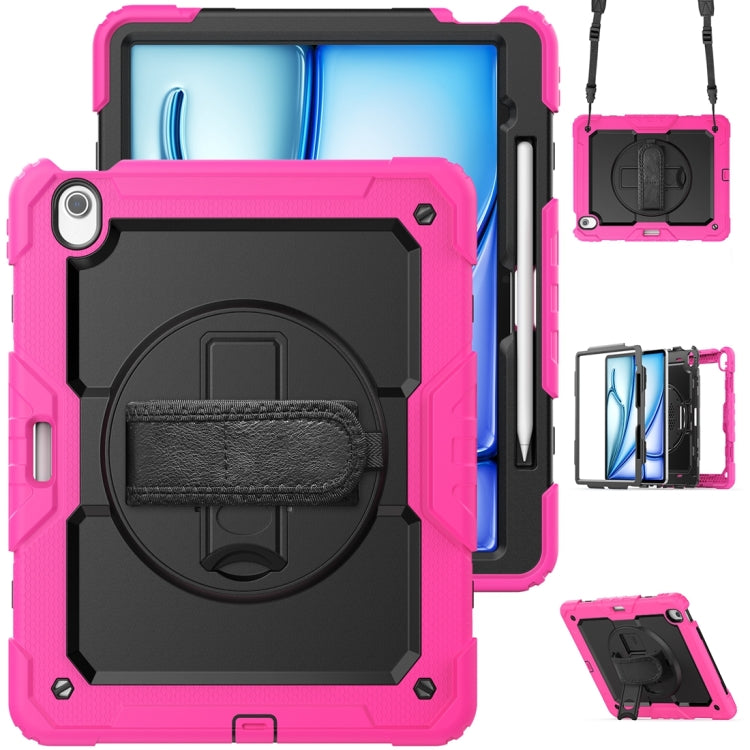 For iPad Air 13 2024 / Air 13 2025 Silicone Hybrid PC Tablet Protective Case(Black+Rose Red) - free shipping - PMC TechLife - Order now!