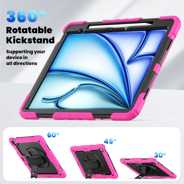 For iPad Air 13 2024 / Air 13 2025 Silicone Hybrid PC Tablet Protective Case(Black+Rose Red) - free shipping - PMC TechLife - Order now!