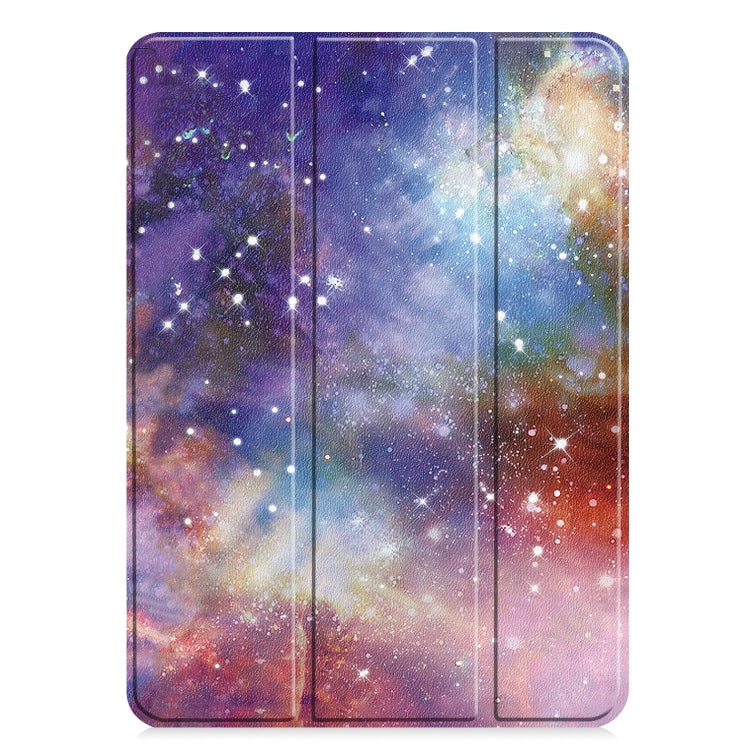 For iPad Pro 11 2024 Custer Painted 3-Fold Holder Smart Leather Tablet Case(Milky Way Nebula) - iPad Pro 11 2024 Cases by PMC TechLife | Online Shopping South Africa | PMC TechLife | Buy Now Pay Later Mobicred