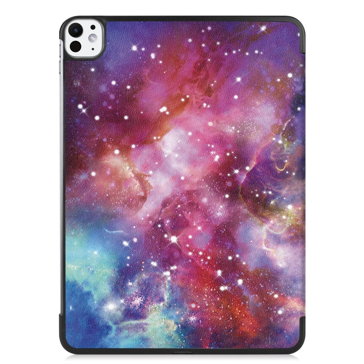For iPad Pro 11 2024 Custer Painted 3-Fold Holder Smart Leather Tablet Case(Milky Way Nebula) - iPad Pro 11 2024 Cases by PMC TechLife | Online Shopping South Africa | PMC TechLife | Buy Now Pay Later Mobicred