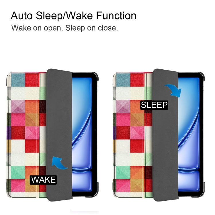 For iPad Air 11 2025 / 2024 Custer Painted 3-Fold Holder Smart Leather Tablet Case(Magic Cube) - iPad Air 11 2025 / 2024 Cases by PMC TechLife | Online Shopping South Africa | PMC TechLife | Buy Now Pay Later Mobicred