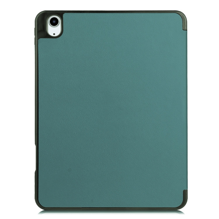 For iPad Air 11 2024 Custer TPU Pure Color 3-Fold Holder Smart Leather Tablet Case(Dark Green) - iPad Air 11 2024 Cases by PMC TechLife | Online Shopping South Africa | PMC TechLife | Buy Now Pay Later Mobicred