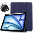 For iPad Air 11 2024 Custer TPU Pure Color 3-Fold Holder Smart Leather Tablet Case(Dark Blue) - iPad Air 11 2024 Cases by PMC TechLife | Online Shopping South Africa | PMC TechLife | Buy Now Pay Later Mobicred