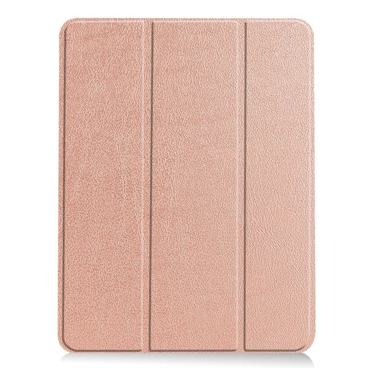For iPad Air 11 2024 / 2025 Custer TPU Pure Color 3-Fold Holder Smart Leather Tablet Case(Rose Gold) - iPad Air 11 2025 / 2024 Cases by PMC TechLife | Online Shopping South Africa | PMC TechLife | Buy Now Pay Later Mobicred