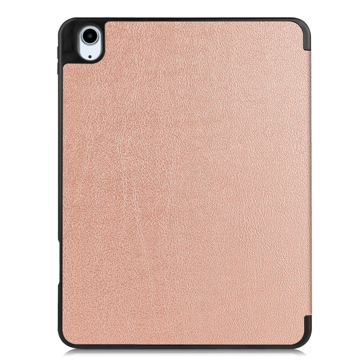 For iPad Air 11 2024 / 2025 Custer TPU Pure Color 3-Fold Holder Smart Leather Tablet Case(Rose Gold) - iPad Air 11 2025 / 2024 Cases by PMC TechLife | Online Shopping South Africa | PMC TechLife | Buy Now Pay Later Mobicred