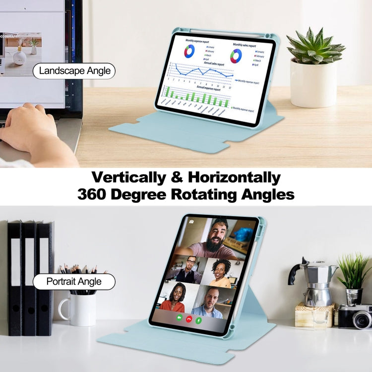 For iPad Pro 11 2024 Transparent Rotation Smart Leather Tablet Case with Keyboard(Sky Blue) - iPad Pro 11 2024 Cases by PMC TechLife | Online Shopping South Africa | PMC TechLife | Buy Now Pay Later Mobicred