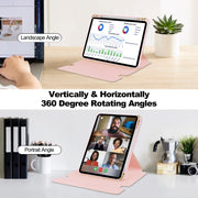 For iPad Pro 11 2024 Transparent Rotation Smart Leather Tablet Case with Keyboard(Pink)