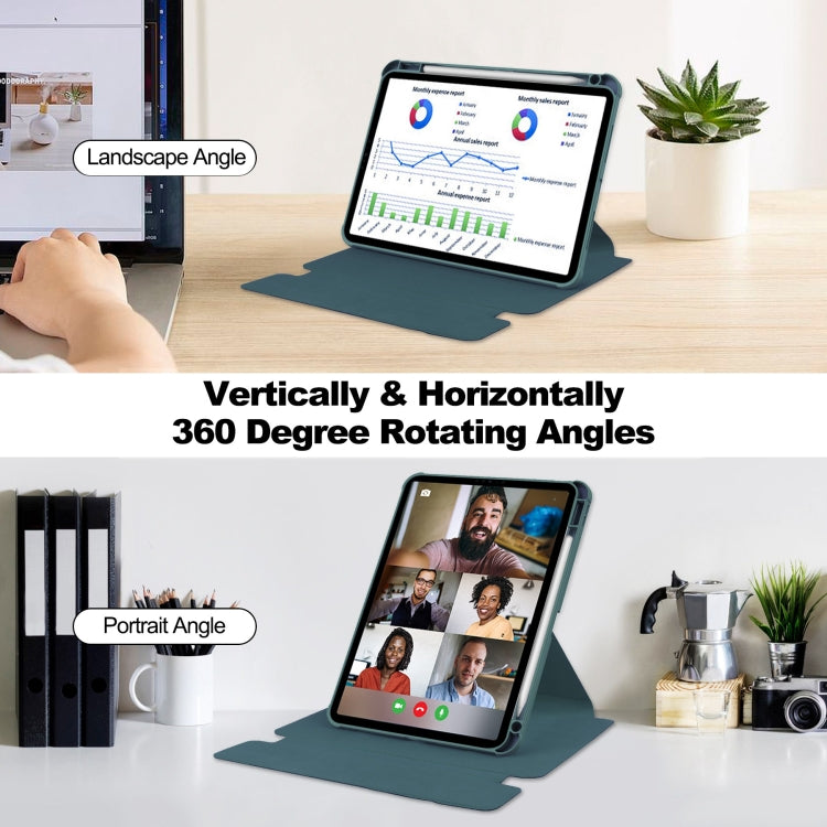 For iPad Pro 13 2024 Transparent Rotation Smart Leather Tablet Case with Keyboard(Dark Green) - iPad Pro 13 2024 Cases by PMC TechLife | Online Shopping South Africa | PMC TechLife | Buy Now Pay Later Mobicred