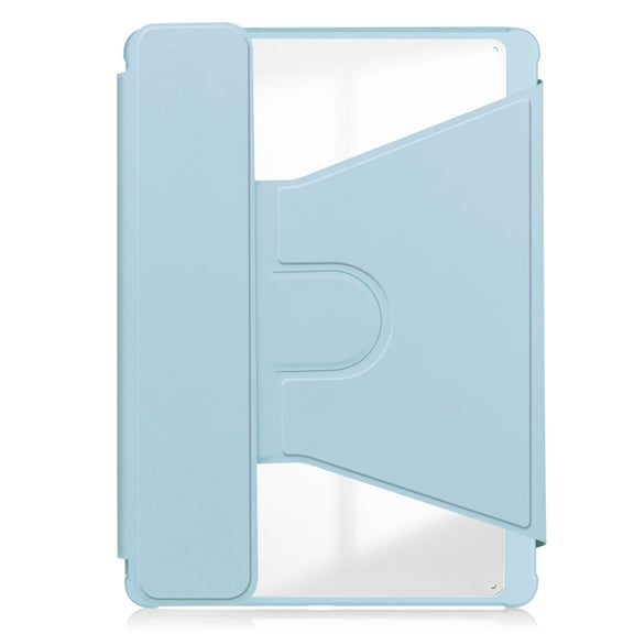 For iPad Pro 13 2024 Transparent Rotation Smart Leather Tablet Case with Keyboard(Sky Blue)