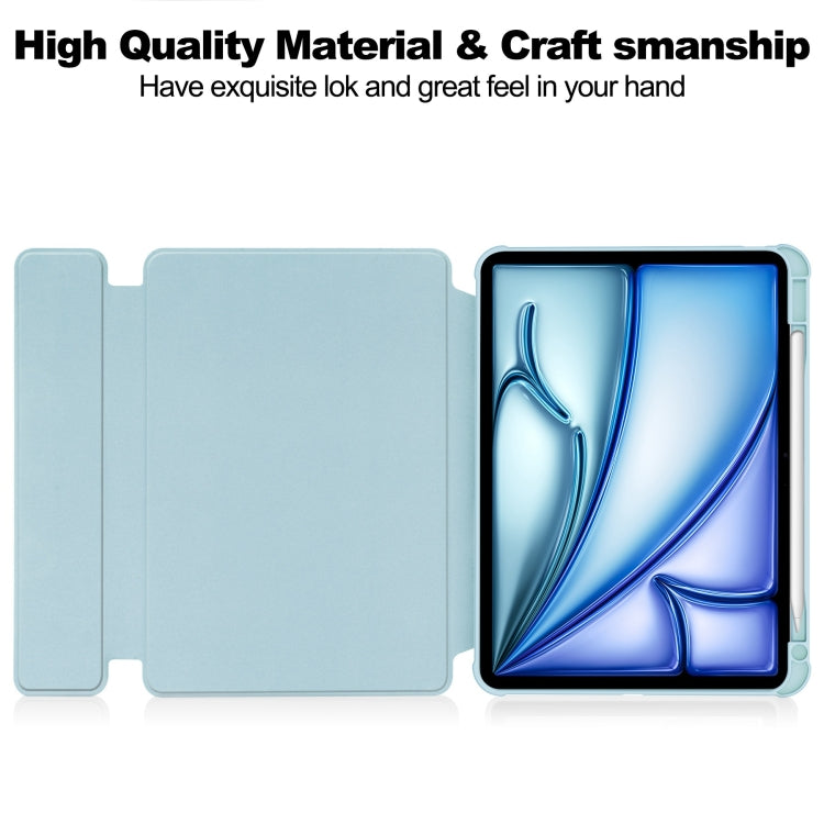 For iPad Air 13 2024 Transparent Rotation Smart Leather Tablet Case with Keyboard(Sky Blue) - iPad Air 13 2024 Cases by PMC TechLife | Online Shopping South Africa | PMC TechLife | Buy Now Pay Later Mobicred