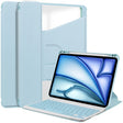 For iPad Air 11 2025 / 2024 Transparent Rotation Smart Leather Tablet Case with Keyboard(Sky Blue) - free shipping - PMC TechLife - Order now!
