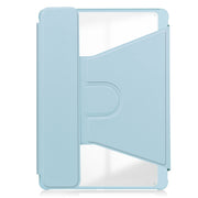 For iPad Air 11 2025 / 2024 Transparent Rotation Smart Leather Tablet Case with Keyboard(Sky Blue)