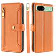 For Google Pixel 8a Sheep Texture Cross-body Zipper Wallet Leather Phone Case(Orange) - Google Cases by PMC TechLife | Online Shopping South Africa | PMC TechLife | Buy Now Pay Later Mobicred