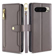 For Google Pixel 9 Sheep Texture Cross-body Zipper Wallet Leather Phone Case(Grey) - Google Cases by PMC TechLife | Online Shopping South Africa | PMC TechLife | Buy Now Pay Later Mobicred