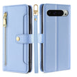 For Google Pixel 9 Pro XL Sheep Texture Cross-body Zipper Wallet Leather Phone Case(Blue) - Google Cases by PMC TechLife | Online Shopping South Africa | PMC TechLife | Buy Now Pay Later Mobicred