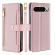 For Google Pixel 9 Pro XL Sheep Texture Cross-body Zipper Wallet Leather Phone Case(Pink) - Google Cases by PMC TechLife | Online Shopping South Africa | PMC TechLife | Buy Now Pay Later Mobicred
