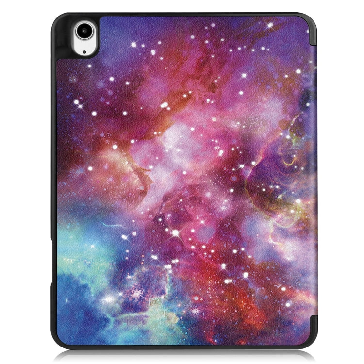 For iPad Air 13 2024 / 2025 Custer Painted 3-Fold Holder Smart Leather Tablet Case with Pen Tray(Milky Way Nebula) - iPad Air 13 2025 / 2024 Cases by PMC TechLife | Online Shopping South Africa | PMC TechLife | Buy Now Pay Later Mobicred