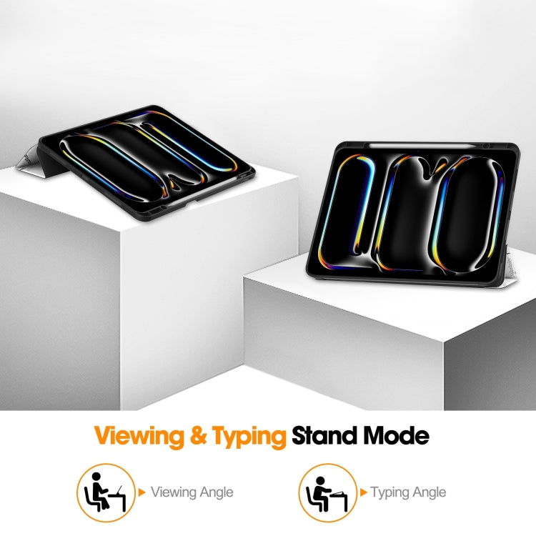 For iPad Pro 13 2024 Custer Painted 3-Fold Holder Smart Leather Tablet Case with Pen Tray(Eiffel Tower) - iPad Pro 13 2024 Cases by PMC TechLife | Online Shopping South Africa | PMC TechLife | Buy Now Pay Later Mobicred