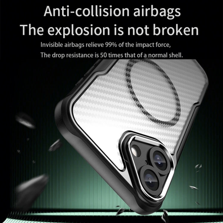 For iPhone 16 Carbon Fiber Texture MagSafe Translucent Phone Case(Green) - iPhone 16 Cases by PMC TechLife | Online Shopping South Africa | PMC TechLife | Buy Now Pay Later Mobicred