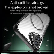 For iPhone 16 Plus Carbon Fiber Texture MagSafe Translucent Phone Case(Black)