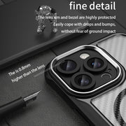 For iPhone 16 Pro Carbon Fiber Texture MagSafe Translucent Phone Case(Purple)