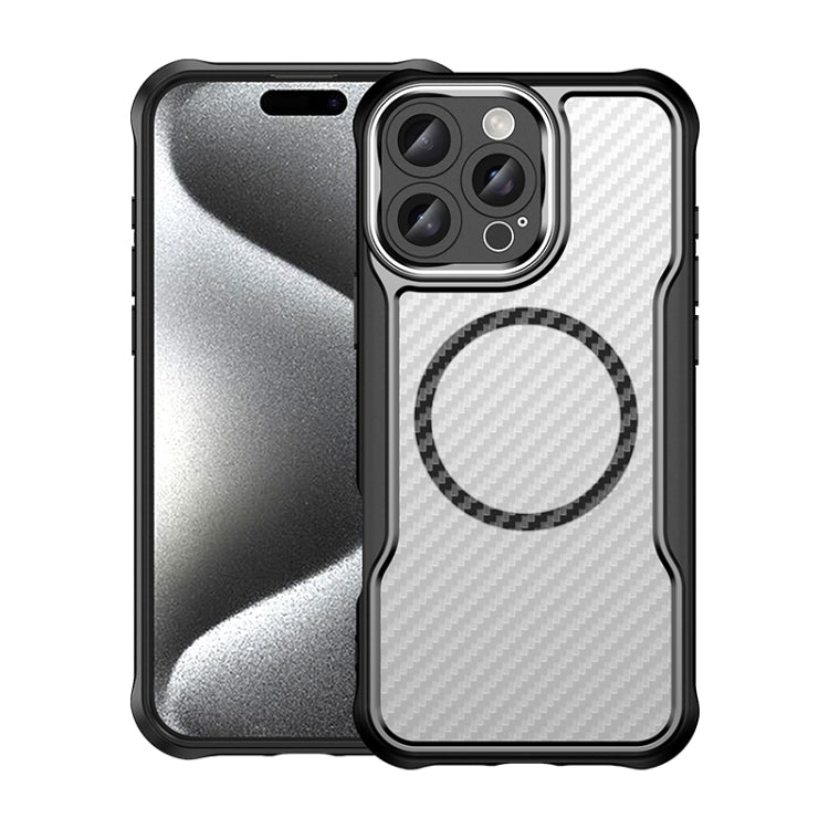 For iPhone 16 Pro Max Carbon Fiber Texture MagSafe Translucent Phone Case(Black) - iPhone 16 Pro Max Cases by PMC TechLife | Online Shopping South Africa | PMC TechLife | Buy Now Pay Later Mobicred