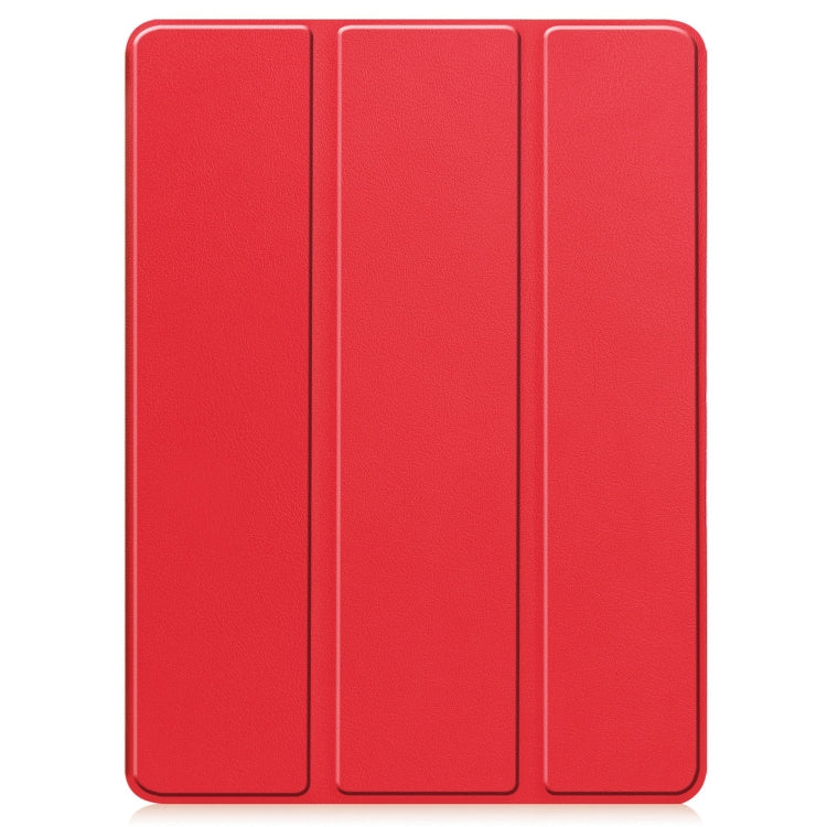 For iPad Pro 11 2024 Custer TPU Pure Color 3-Fold Holder Smart Leather Tablet Case with Pen Tray(Red) - iPad Pro 11 2024 Cases by PMC TechLife | Online Shopping South Africa | PMC TechLife | Buy Now Pay Later Mobicred