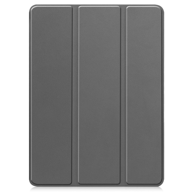 For iPad Pro 11 2024 Custer TPU Pure Color 3-Fold Holder Smart Leather Tablet Case with Pen Tray(Grey) - iPad Pro 11 2024 Cases by PMC TechLife | Online Shopping South Africa | PMC TechLife | Buy Now Pay Later Mobicred
